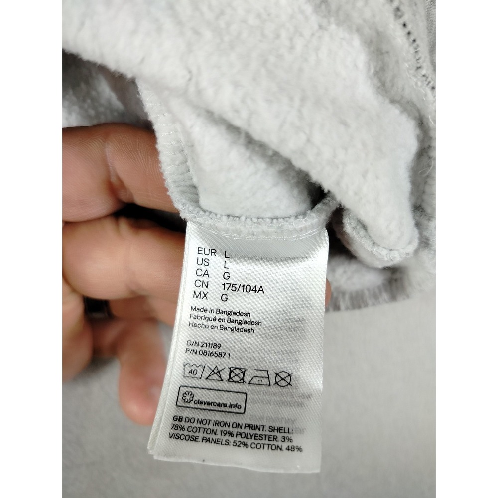 H&M Divided Sweatshirt Womens Large Gray Pink California 1991 1/4 Zip Cropped - Picture 5 of 10